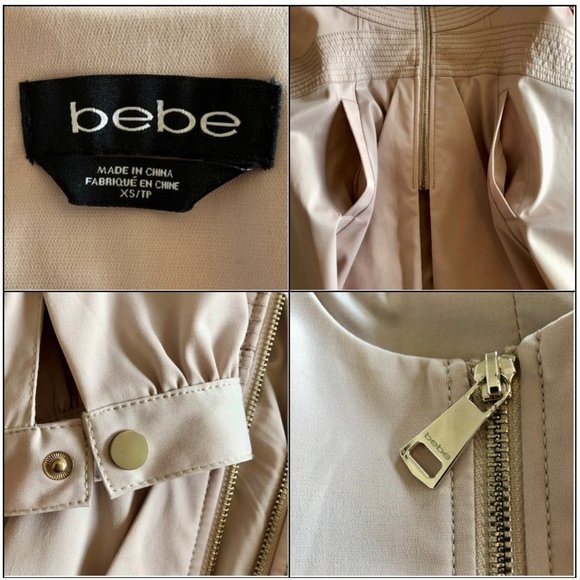 Superb bebe Silver Peony Fit & Flare Round Neck Zip-Front Princess Coat - XS - Picture 14 of 15